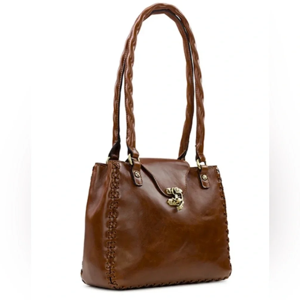 PATRICIA NASH Handbag Rosalia Leather Shoulder Bag Cognac AUTHENTIC NWT - Picture 5 of 15